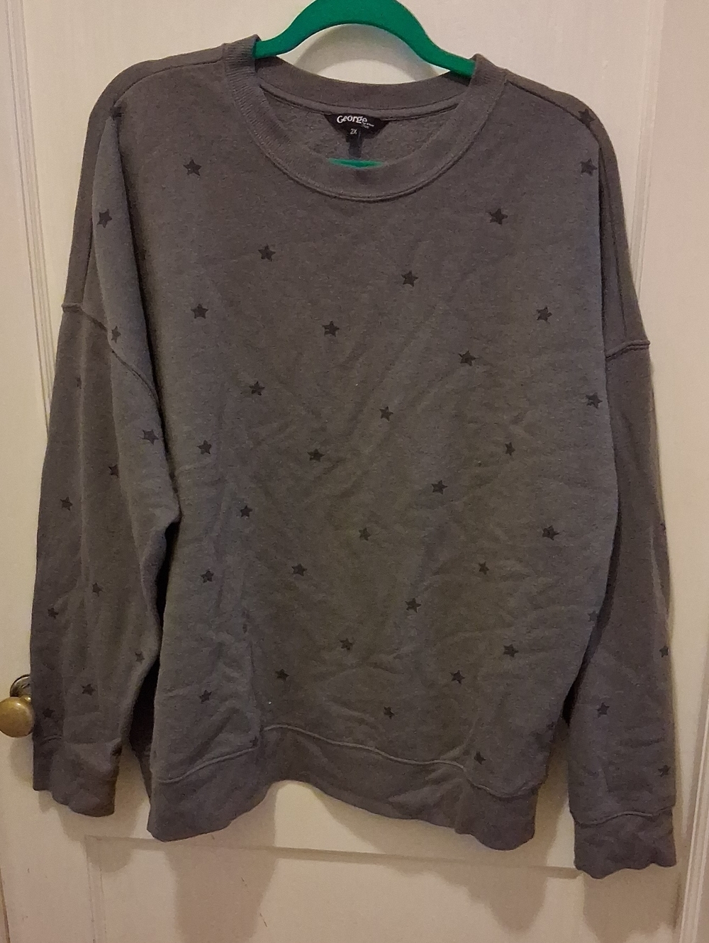 George Men’s Charcoal Gray Star-Print Crewneck Sweater
